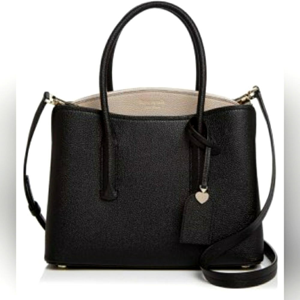 Kate spade designer Margaux Medium Leather Satchel Purse Handbag Crossbody